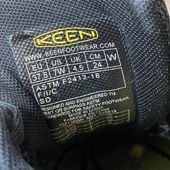 KEEN Utility Sparta Aluminum Toe Work Shoes BLACK/GREY FLANNEL Women size 7 - Picture 4 of 16